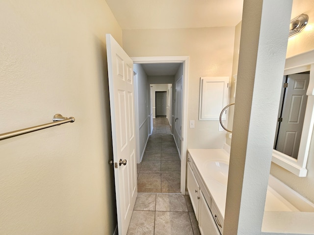 bathroom featuring vanity and tile patterned floors