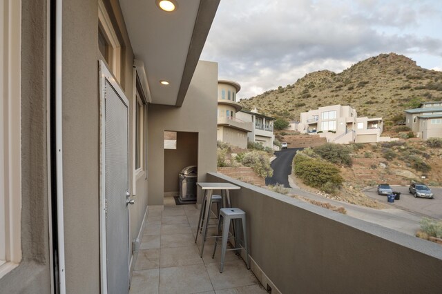 balcony with a mountain view