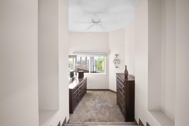 bathroom featuring ceiling fan