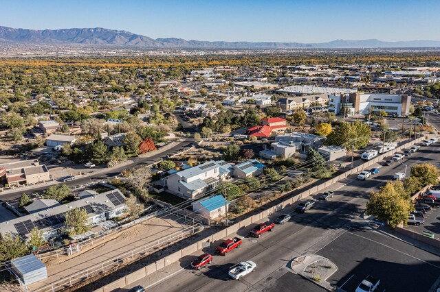 drone / aerial view with a mountain view