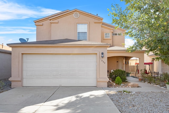 view of front of home with a garage