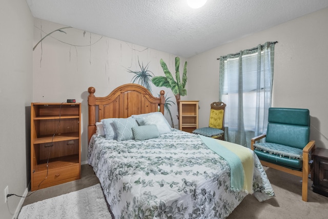 bedroom with a textured ceiling