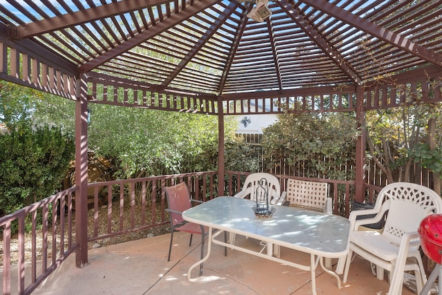 view of patio / terrace with a pergola