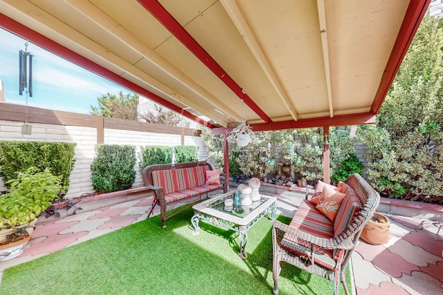 view of patio with outdoor lounge area