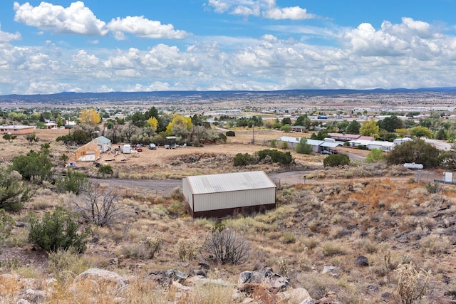 aerial view with a mountain view