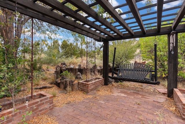 view of patio with a pergola