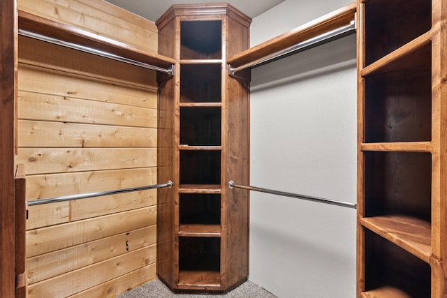 spacious closet featuring carpet