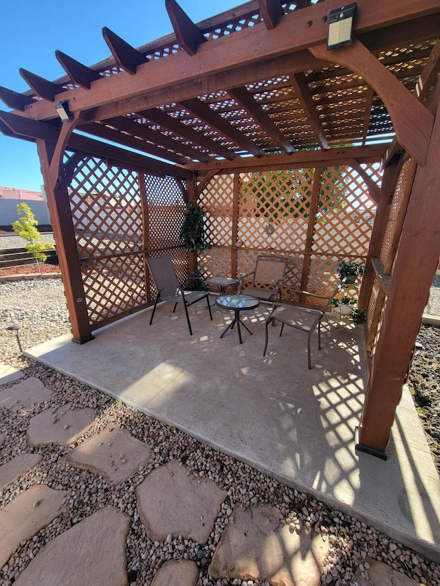 view of patio with a pergola