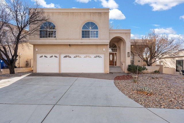 view of front of house with a garage