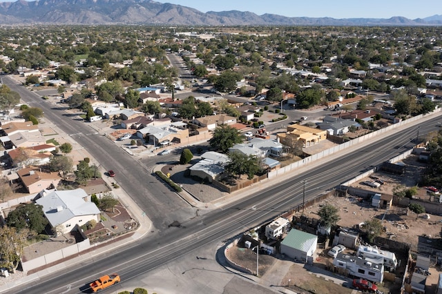 bird's eye view with a mountain view