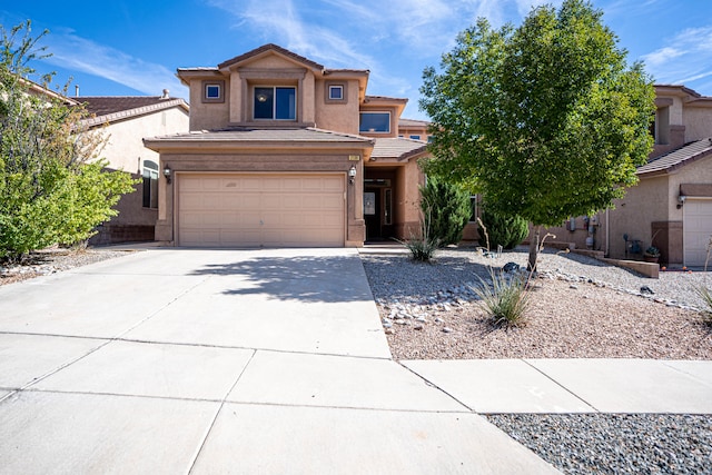 view of front of property featuring a garage