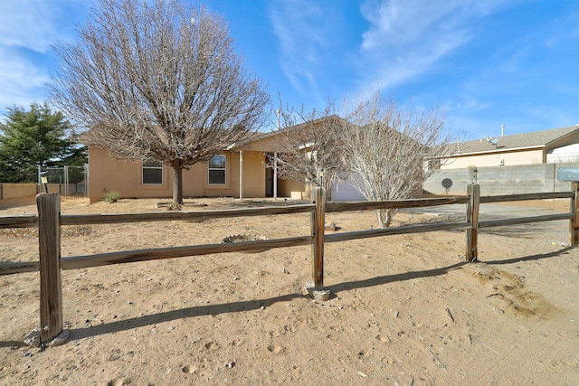 view of yard featuring a garage