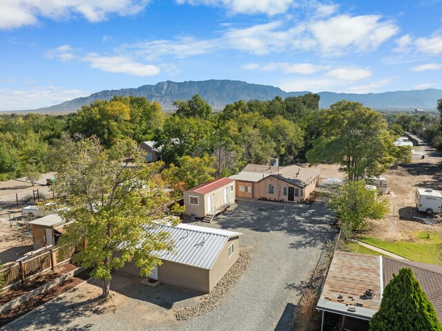 drone / aerial view with a mountain view