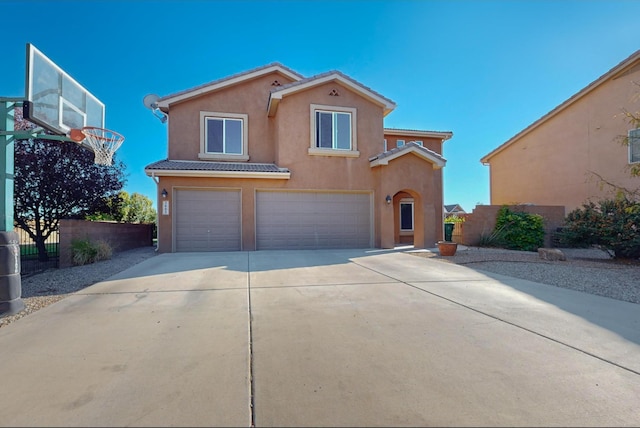 view of front of home with a garage