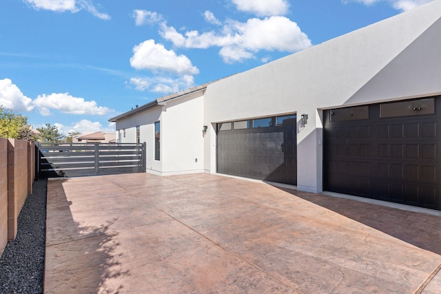 view of home's exterior with a garage