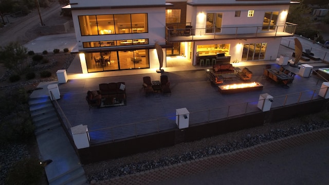 300 Catfish Rd, Elephant Butte, NM 87935 - rear view of house featuring a balcony