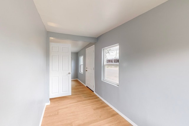 hall featuring light hardwood / wood-style floors