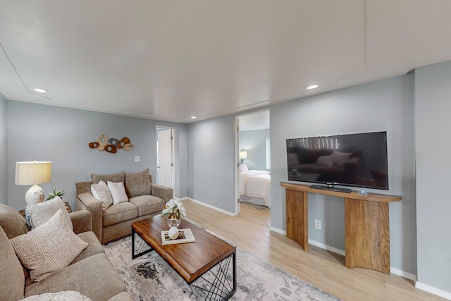 living room featuring light hardwood / wood-style floors