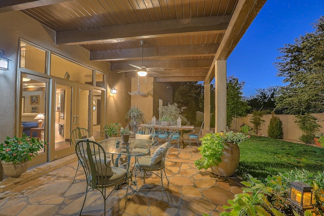 view of patio / terrace with ceiling fan