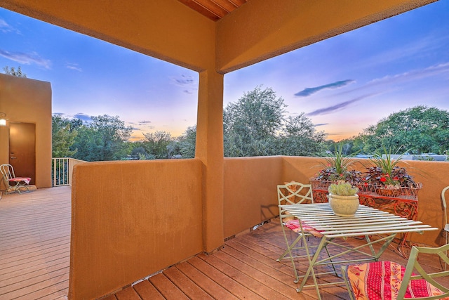 view of deck at dusk