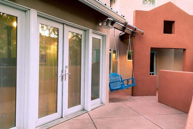 doorway to property with french doors and a patio