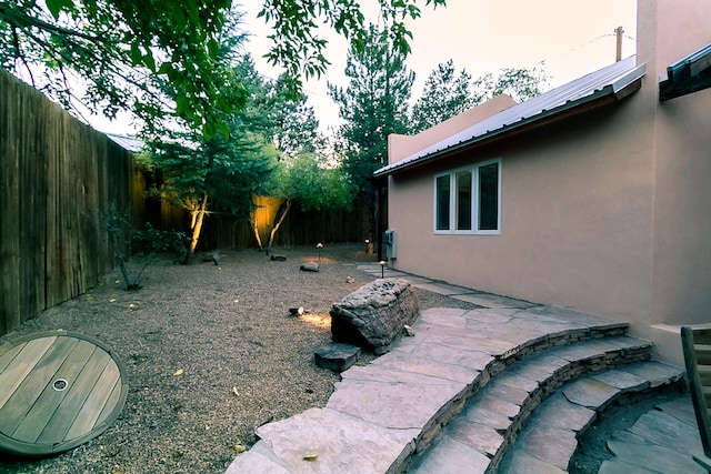 view of yard with a patio area