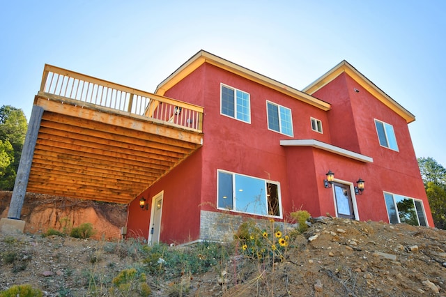 7 Shasta Ct, Cedar Crest, NM 87008 - exterior space featuring stucco siding and a deck