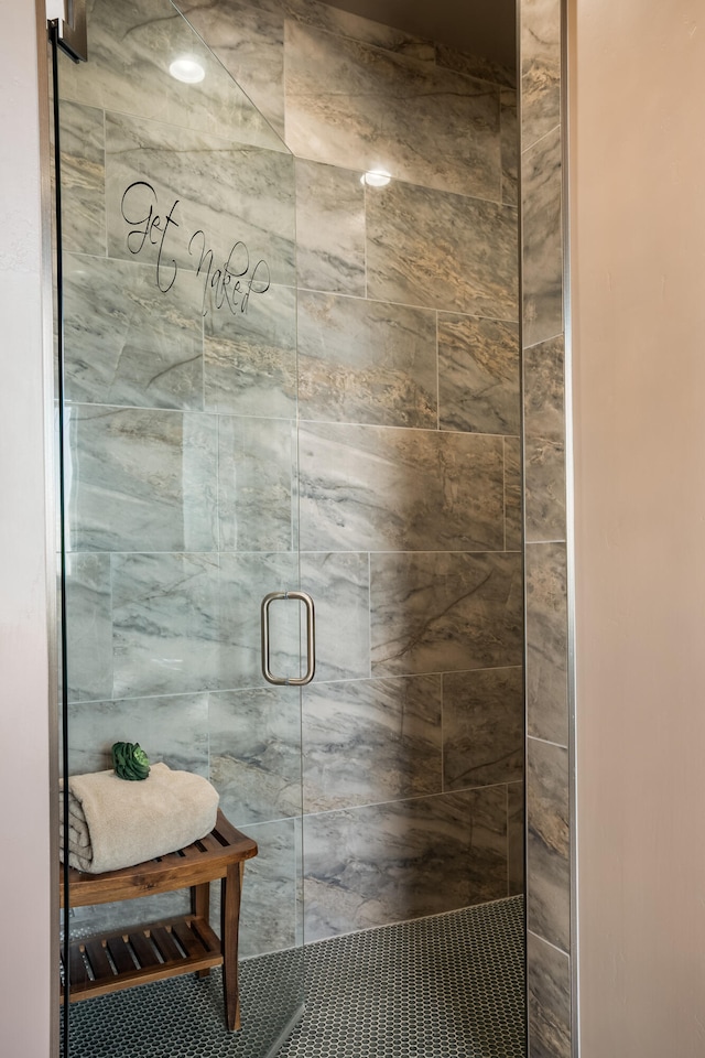 bathroom with an enclosed shower