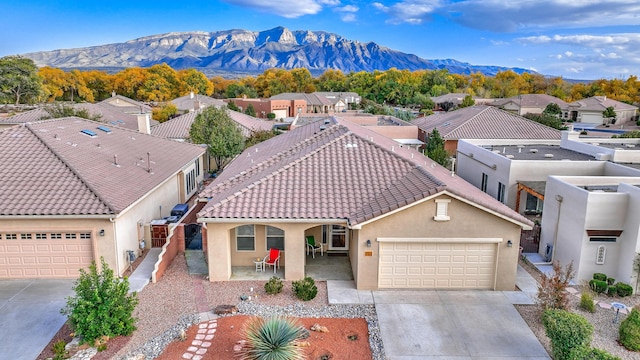 exterior space featuring a mountain view