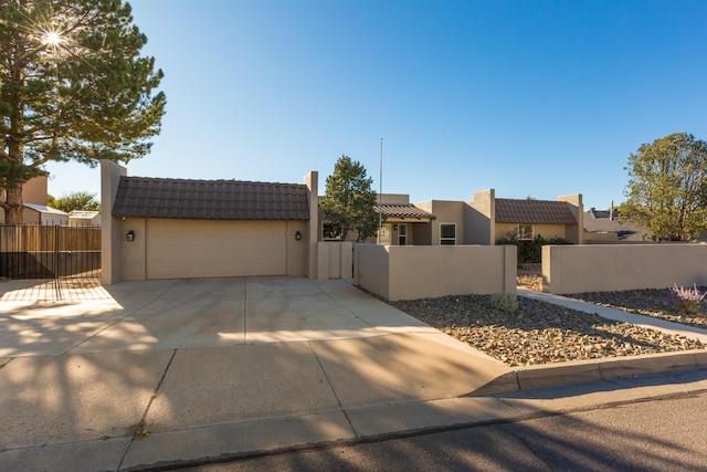 view of front of property featuring a garage