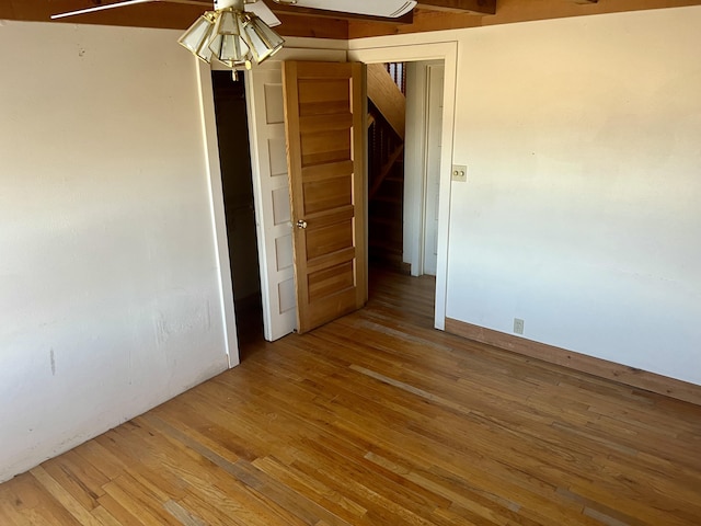 empty room with light wood-type flooring