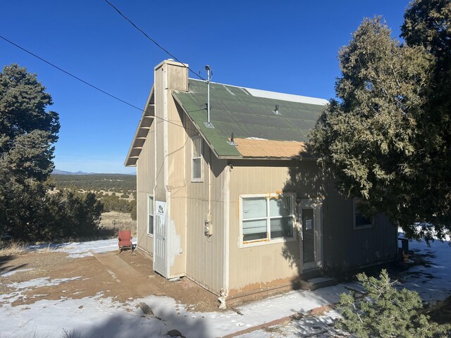 view of snowy exterior