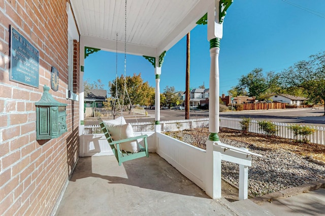 view of patio featuring covered porch