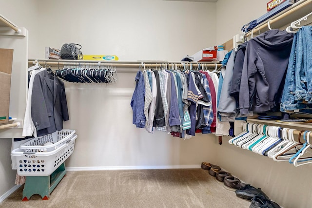 spacious closet with carpet flooring