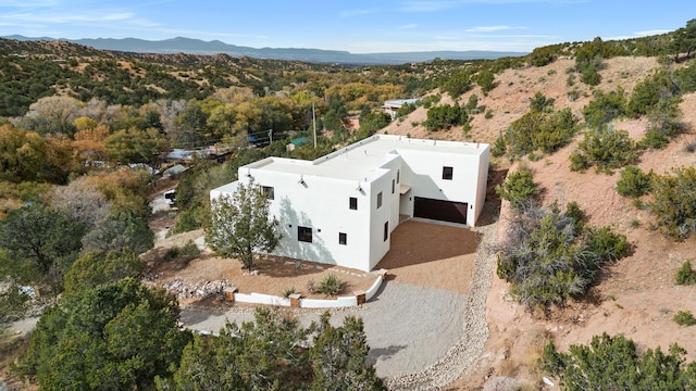 aerial view with a mountain view