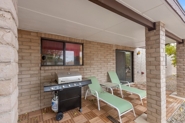 view of patio with area for grilling