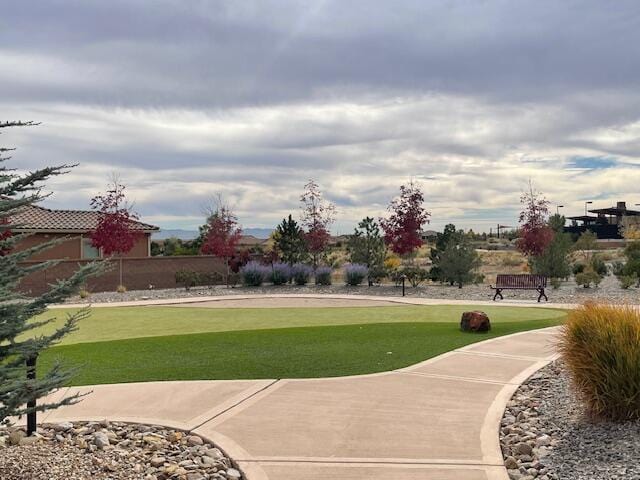 view of home's community featuring a lawn