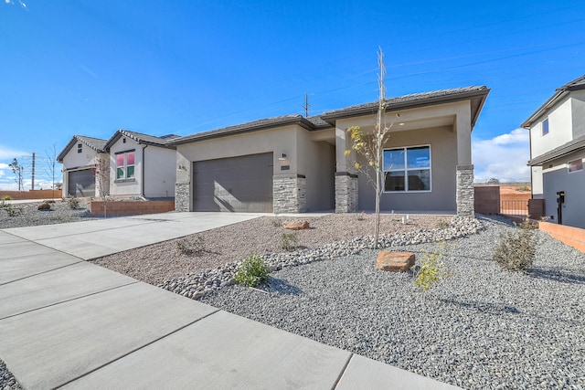 view of front of property featuring a garage