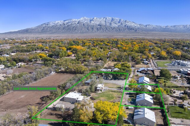 bird's eye view with a mountain view