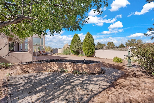 view of yard with a patio area