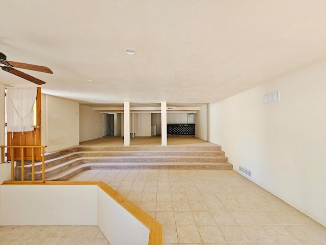 interior space with light tile patterned floors