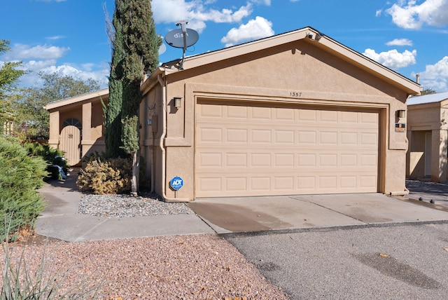 exterior space featuring a garage