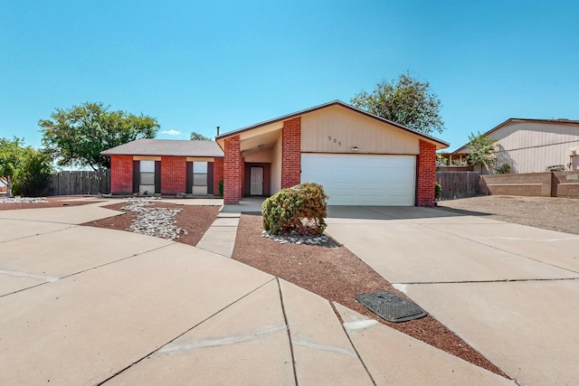 ranch-style home with a garage