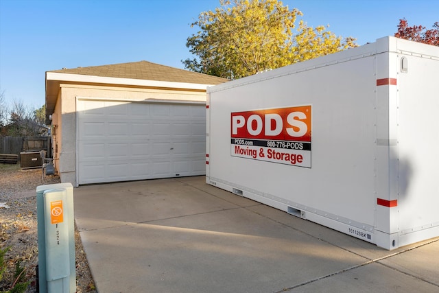 view of garage