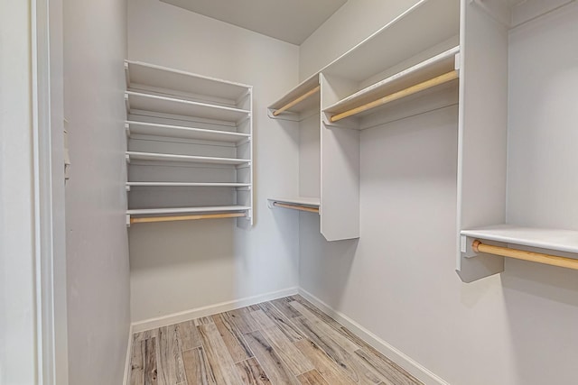 spacious closet with light wood-type flooring