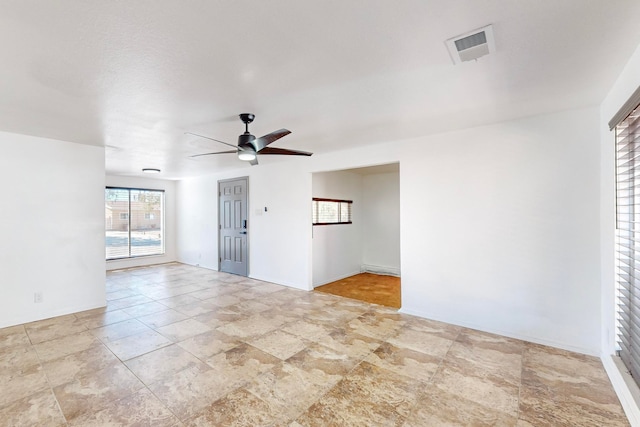 empty room with ceiling fan