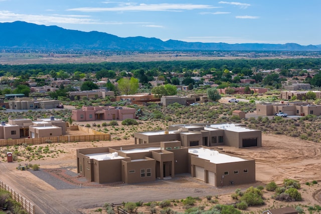 aerial view with a mountain view