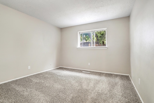 spare room with carpet flooring and a textured ceiling