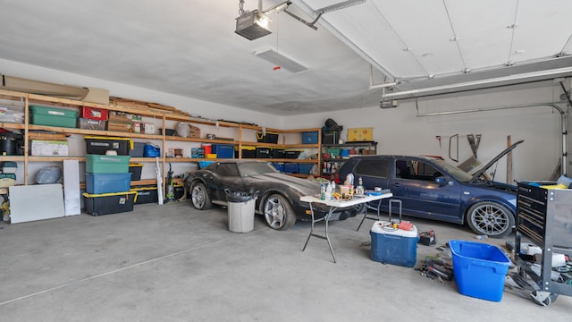 garage featuring a garage door opener