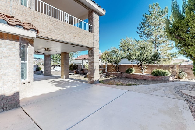 view of patio / terrace with ceiling fan